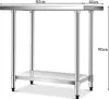 COSTWAY Table de cuisine en acier inoxydable avec tablette Voir les images du produit 5