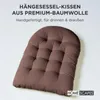 HOMESCAPES Půlkulatý polštářek pro závěsné křeslo - hnědý Náhled obrázku produktu 2