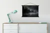 MuchoWow® Textilposter Wald - Nebel - Schwarz - Weiß 90x60 Produktbild-Vorschau 3