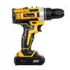 A cordless drill with a battery pack attached, shown against a white background. Produktbild-Vorschau