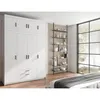 Drehtürenschrank ELENA 4D Weiß mit schwarze Griffe - Produktbild-Vorschau 2