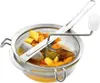 A food mill with chopped fruits or vegetables inside, placed over a glass bowl. Náhled obrázku produktu
