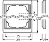 Technical drawing with dimensions of an electrical component. Podgląd zdjęcia produktu