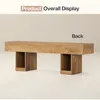 A wooden bench is shown from the back. Voir les images du produit