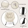 Fauteuil en velours, structure en métal, fauteuil relax, Voir les images du produit 4