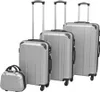 vidaXL Vierteiliges Hartschalen-Trolley-Set Silber Produktbild-Vorschau 7