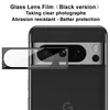 A close-up of a smartphone camera lens protector with text describing its features. Produktbild-Vorschau