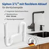 Röhrengeruchverschluss 1 1/2 Zoll x 40/50 mm mit flexiblem Produktbild-Vorschau 2