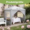 QEENTOE, gazebo da giardino 3x3 metri, grigio, tenda in Anteprima dell’immagine prodotto 2