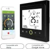 A smart thermostat and a smartphone displaying a smart home app are shown side-by-side. Produktbild-Vorschau