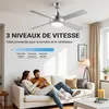 Wiltec Ventilateur de plafond silencieux 65 W, 4 pales, Ø Voir les images du produit 4