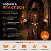 Mönch Kostüm Priester – Mönchskutte mit Kreuz & Kaputze – Produktbild-Vorschau 4