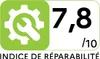 A repairability index rating with a gear and wrench icon. Voir les images du produit
