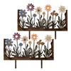 Outdoor Metall-Blumendekoration, 2er-Set Gartenstecker, Produktbild-Vorschau 1