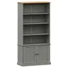 The Living Store Bücherregal VIGO Grau 85x35x170 cm Produktbild-Vorschau 2