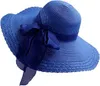 Damen Strohhut Mode Sonnenhut Faltbar Brimmed Bowknot Beach Produktbild-Vorschau 1