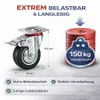 4er Set Schwerlastrollen mit Bremse – Lenkrollen bis 400 kg Produktbild-Vorschau 5