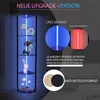 A corner display shelf with LED lighting, showcasing product features and upgrades. Produktbild-Vorschau