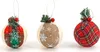 Three Christmas ornaments are displayed against a white background. Produktbild-Vorschau