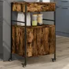 vidaXL Kuchynský vozík údený dub 56x43x89,5 cm materiál na Náhľad obrázku produktu 2