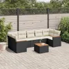 vidaXL 8-tlg. Garten-Sofagarnitur mit Kissen Schwarz Poly Produktbild-Vorschau 2