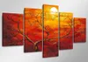 Visario Leinwandbild Roter Baum 160x80 cm – 5-teilig, Bild Produktbild-Vorschau 1