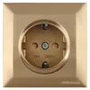 2-fach USB-Ladesteckdose mit Rahmen Gold Optik – Unterputz Produktbild-Vorschau 1