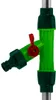 A close-up view of a green garden shower attachment with a red lever. Produktbild-Vorschau