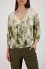 monari Bluse 620 olive gemust 46 Produktbild-Vorschau 2