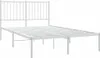 vidaXL Postel s čelem kovová bílá 120x190 cm Náhled obrázku produktu 3
