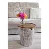 Beistelltisch warmes grau Nussbaum Rund Couchtisch 37x40 cm Produktbild-Vorschau 9
