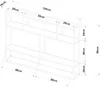 A technical drawing with dimensions of a black, matte wall shelf with multiple compartments. Anteprima dell’immagine prodotto