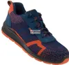 A single blue and orange safety shoe is shown against a white background. Produktbild-Vorschau