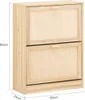 A light wood shoe cabinet with two flip-down doors. Náhľad obrázku produktu