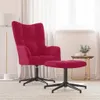 vidaXL Poltrona relax con sgabello in velluto rosso vino Anteprima dell’immagine prodotto 2
