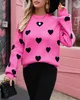 ASKSA Pulls Femme Col rond Cœur Graphique Pulls Tricotés Voir les images du produit 5