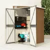 vidaXL Anbauschuppen Braun 118x100x178 cm Verzinkter Stahl Produktbild-Vorschau 2