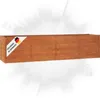 A long, rectangular wooden planter box is shown against a white and gray background with radiating lines. Produktbild-Vorschau