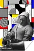 MuchoWow® Poster Collage - Mondrian - Milchmädchen 20x30 cm Produktbild-Vorschau 1