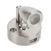 A close-up studio shot of a silver LED reading light with a USB port. Produktbild-Vorschau
