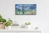 Leinwand Uhr Küche Wohnzimmer Bild 60x30 Schneefälle Wald Produktbild-Vorschau 3
