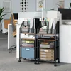 Carrello portab libri su ruote, con 2 ripiani e 3 cesti, Anteprima dell’immagine prodotto 8