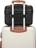 A close-up view of two stacked suitcases, with the smaller black beauty case on top of the larger white suitcase. Anteprima dell’immagine prodotto