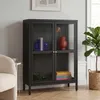 Sideboard ’Säkylä’ Stahl mit 2 Glastüren geriffelt 84 x 64 Produktbild-Vorschau 1