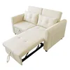 A cream-colored sofa bed is shown partially unfolded against a white background. Podgląd zdjęcia produktu