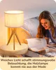 EDISHINE Nachttischlampe Holz, LED Tischlampe mit Leinen Produktbild-Vorschau 6