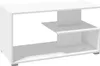 A white modern coffee table with multiple shelves and compartments, shown from a slight angle against a white background. Anteprima dell’immagine prodotto