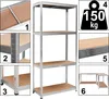 Scaffale 4 livelli 174X80X40 150 Kg Argento Anteprima dell’immagine prodotto 9