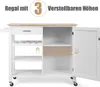 GOPLUS Küchenwagen mit Arbeitsplatte, Mobile Kücheninsel Produktbild-Vorschau 3