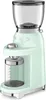 A pastel green Smeg coffee grinder is shown against a white background. Náhled obrázku produktu